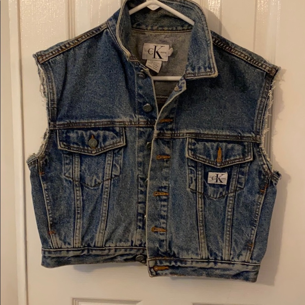 VINTAGE Distressed denim vest CALVIN Klein